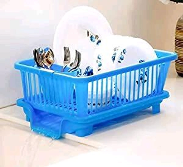 ANSUYA 3 in 1 Kitchen Sink Dish Drainer Drying Rack Utensils Washing Holder Plastic Basket Organizer with Tray and Utensil Cutlery Holder