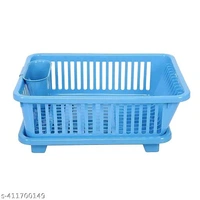 ANSUYA 3 in 1 Kitchen Sink Dish Drainer Drying Rack Utensils Washing Holder Plastic Basket Organizer with Tray and Utensil Cutlery Holder