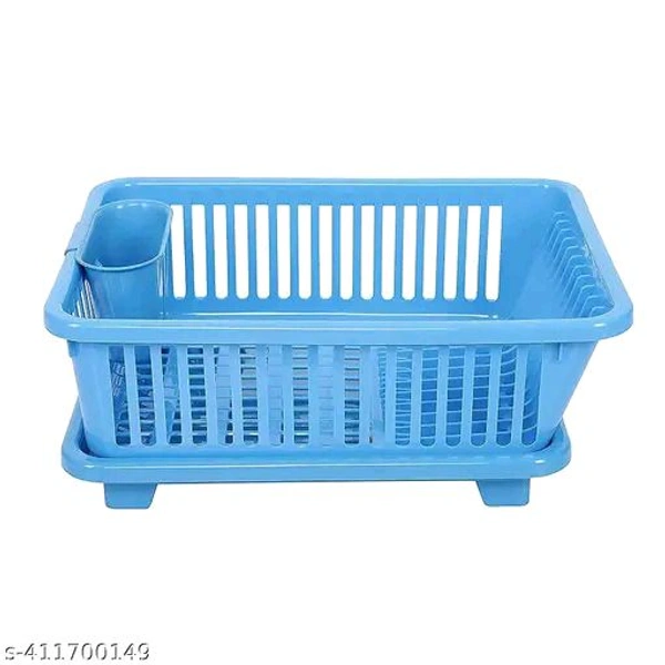 ANSUYA 3 in 1 Kitchen Sink Dish Drainer Drying Rack Utensils Washing Holder Plastic Basket Organizer with Tray and Utensil Cutlery Holder