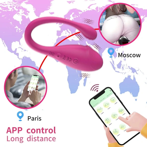 Portable Wireless Bluetooth Remote Control Couple Vibrator IPX6 Waterproof and USB Power Made With Softest Silicone - m, Purple