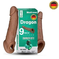 9 Dragon Condom with Silicon 9 inch Reusable Man Condom - 9 inch, chocolate