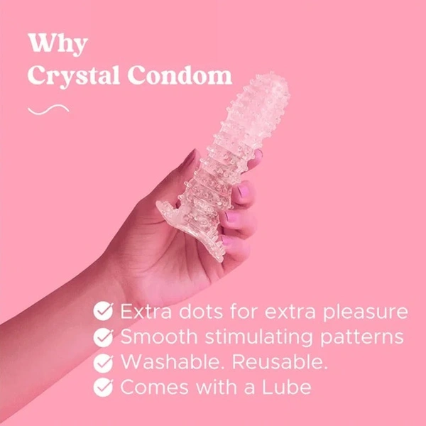 SUPER Cristal Condom with Reusable Man Condom - 6 inch, clear