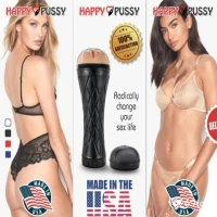 Happy P*ssy Flashlight Masturbator - 10 INCH LENGHT, BLACK , SKIN
