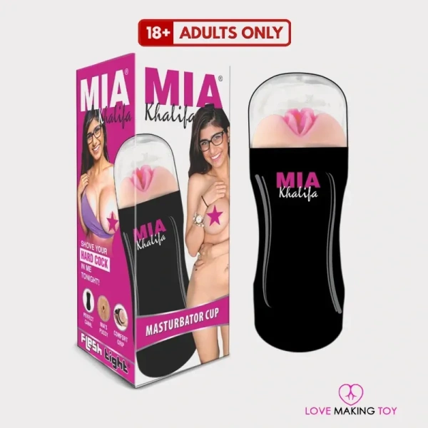 Mia Khalifa Fleshlight Replica – Masturbation Toy For Men - 8 INCH LENGHT, BLACK, SKIN
