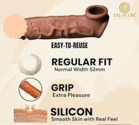 Duramax 6 Inch Soft Silicon Condom with Reusable Man Condom - 6 inch, chocolate