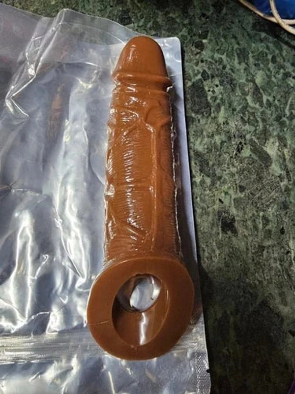 Dragon Condom with Realistic Texture Reusable Man 9 Inch Condom Realistic Dildos from Condom - 9 Inch, chocolate