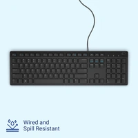 Dell KB216 Wired Multimedia Keyboard - Full-Size Layout with USB Interface, Chiclet Keys, Spill Resistance with 3 Indicator Lights| Plug and Play| Hot Keys: Volume, Mute, Play/Pause, Backward, Forward