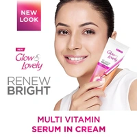 Glow and Lovely Renew Bright Multivitamin Serum in Cream | Vitamins B,C and E | Renews Skin cells |Bright and Healthy Skin | Clinically proven formula is dermatologically tested | 80g