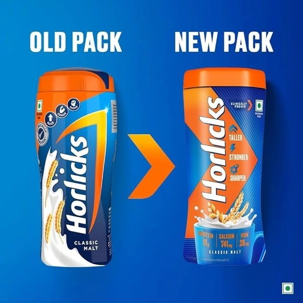 Horlicks Nutrition Drink Jar - 1 kg - Classic Malt - Clinically Proven to make kids Taller, Stronger, Sharper - 1 kg