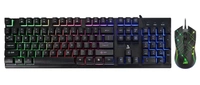 Tag Gamerz Commander Gaming Keyboard & Mouse RGB Combo Kit, RGB 3 Color Led Keyboard & RGB 3 Color Led Mouse with 1200/1800/2400/3600 Dpi & 1 Million Clicks (Black) - USB