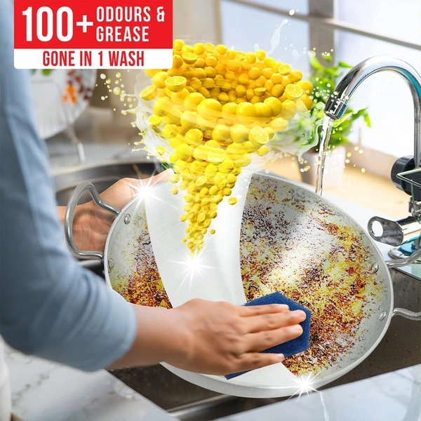 Vim Dishwash Liquid Gel Lemon, With Lemon Fragrance, Leaves No Residue, Grease Cleaner For All Utensils, Bottle - 750ml