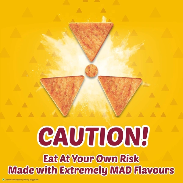 Bingo! Mad Angles Achaari Masti – Desi Mango Pickle Flavour Crunchy Triangle Chips | Tasty Snack for Any Time Cravings - 60gm