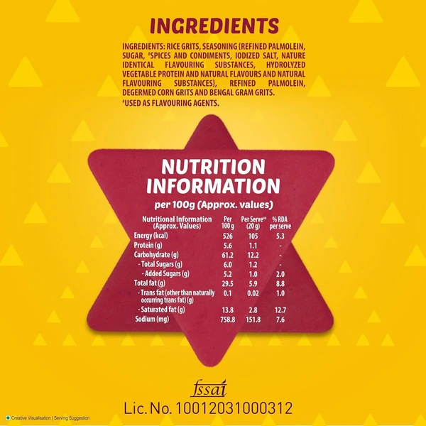 Bingo! Mad Angles Achaari Masti – Desi Mango Pickle Flavour Crunchy Triangle Chips | Tasty Snack for Any Time Cravings - 60gm