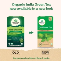 A TATA Product - Organic India Rama, Krishna & Vana Tulsi Blended Green Tea Classic - 25 Tea Bags