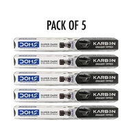 DOMS Karbon Eraser Tipped Super Dark Pencil  (Set of 50, Black)