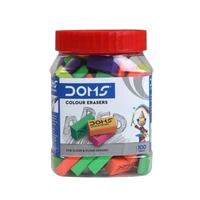 DOMS COLOUR ERASERS-100 Non-Toxic Eraser (Set of 100, Multicolor)