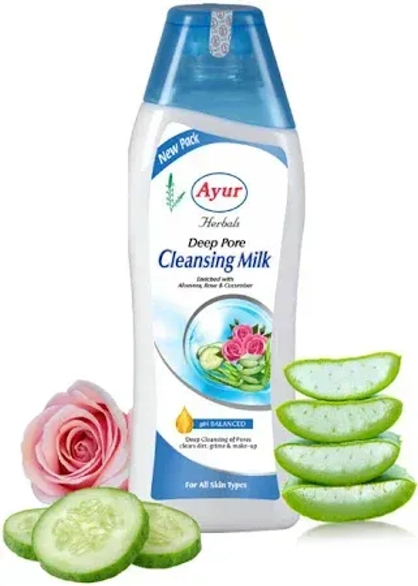 AYUR HERBALS Deep Pore Cleansing Milk With Aloevera  (500 ml) - 500 ml