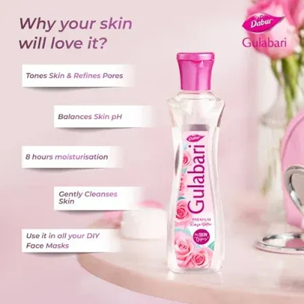 Dabur Gulabari Premium Rose Water Paraben Free Skin Toner - 400 ml - 400 ml