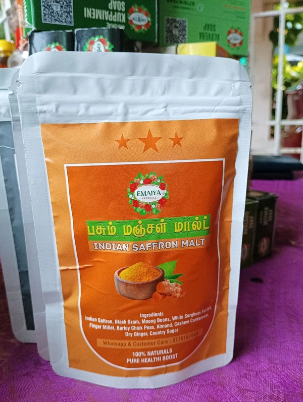 EMAIYA NATURALS PASUM MANCHAL MALT - Gold, H 9.00xw 4.5 Inches, 100g