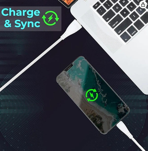 ZEBRONICS MU240 USB - Micro USB Cable, 18 Watts, Rapid Charging, Charge & Sync, 1M (White) - PV-37