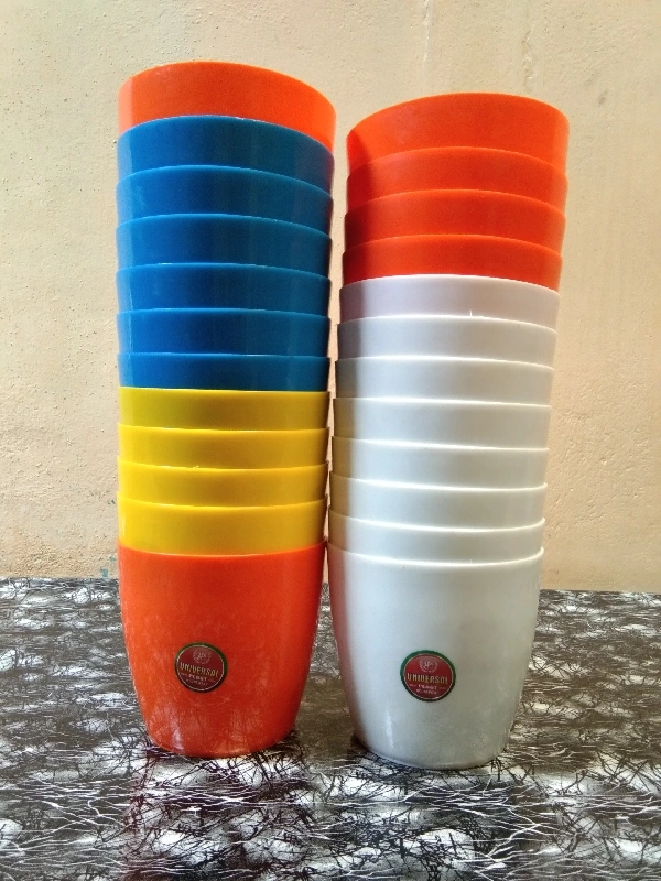 Flower Pot Universal (Colored) - Height 6 inch & Diameter 6.5 inch., Orange, Blue, White & Yellow