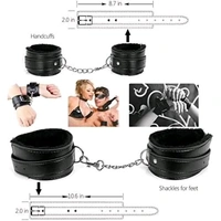10 PCs Fetish Bondage Restraints Kit - Couple, Red, Leather