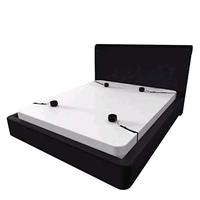 BDSM Bed Restraint Kit Hand Cuffs Ankle Cuff - Couple, Leather, Black