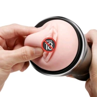 Flashlight Beautiful Ultra Realistic Pocket Pu*sy - Black, Men, ABS+ Silicone