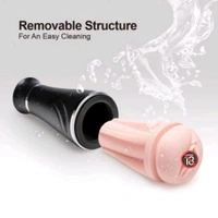 Flashlight Beautiful Ultra Realistic Pocket Pu*sy - Black, Men, ABS+ Silicone