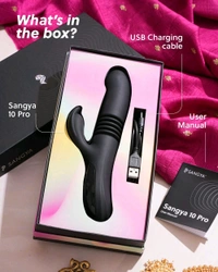 Sangya Premium vibrating thruster with heating options - Black, Silicone, 7 Inch