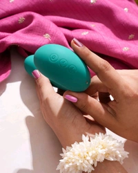 Advanced Flicking Massager with multiple functions - Silicone, Eastern Blue, 6.5 Inch