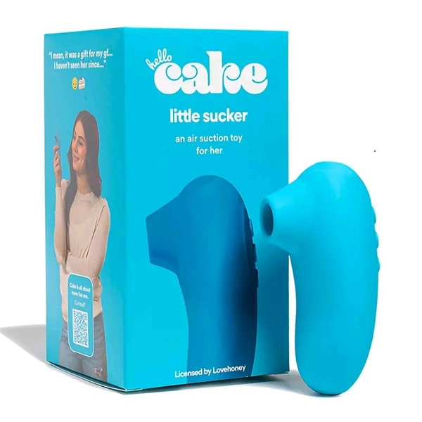 hello Cake Little Sucker Clitoral Stimulator - body-safe materials, Eastern Blue, Women