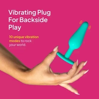 hello Cake Buzzy Butt Vibrating Butt Plug - Eastern Blue, Premium Silicone, Men and Women