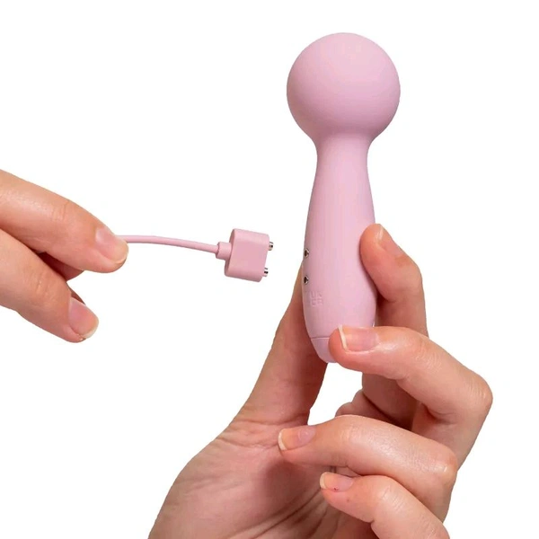 hello Cake Pocket Wand Mini Travel Vibrator - Pink Lace, Women, Smooth Silicone