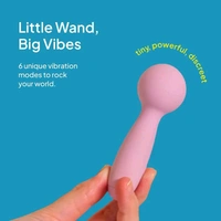 hello Cake Pocket Wand Mini Travel Vibrator - Pink Lace, Women, Smooth Silicone