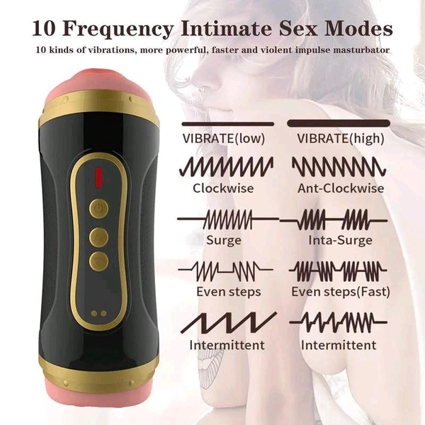 Dual Head Realistic Vibrating Pocket Pussy - Men, Silicone+ABS, Black