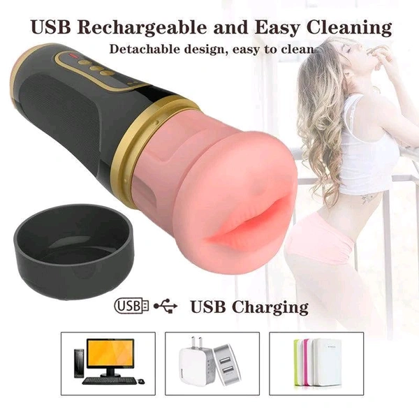 Dual Head Realistic Vibrating Pocket Pussy - Men, Silicone+ABS, Black