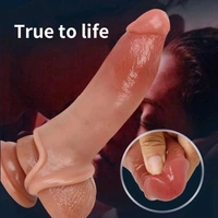 Realistic Silicone Penis Extender Sleeve - Men, Silicone, 6.5 Inch