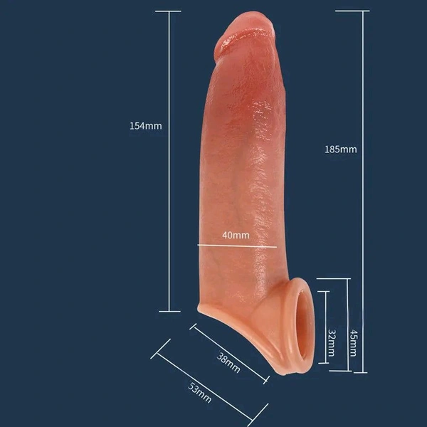 Realistic Silicone Penis Extender Sleeve - Men, Silicone, 6.5 Inch