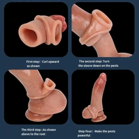 Realistic Silicone Penis Extender Sleeve - Men, Silicone, 6.5 Inch