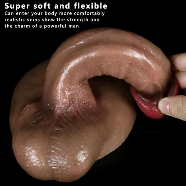 7.6 Inches Lifelike Silicone Dildo Toy - Sandrift, Silicone, Women