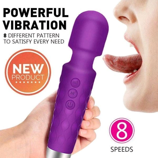 Mini Wand Vibrator 20 Speeds - Brown, Silicone
