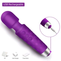 Mini Wand Vibrator 20 Speeds - Brown, Silicone