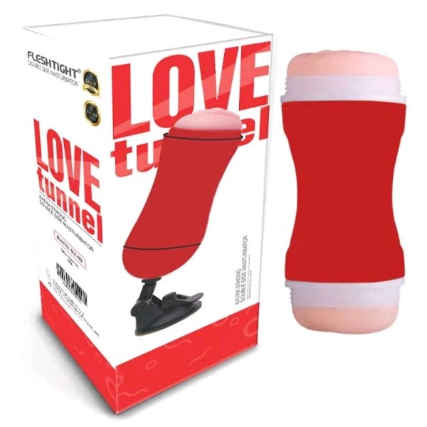 2 In One Love Tunnel 2 In 1 Masturbator - Black, Abs+ Soft Silicone, 5.5 Inch