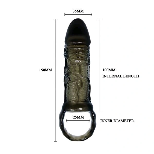 Men Extension Penis Sleeve - 5.11 Inch, TPR, Mine Shaft