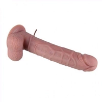 Realistic Rotating Dildo Vibrator - Brown, Silicone, 7 Inches