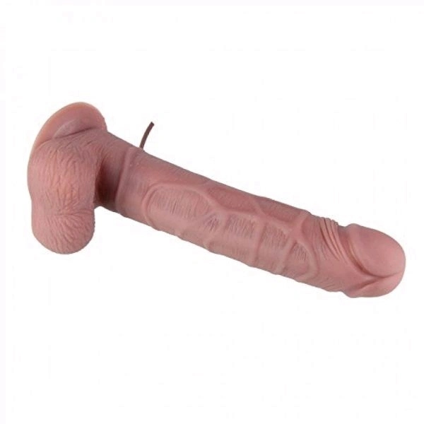 Realistic Rotating Dildo Vibrator - Brown, Silicone, 5 Inches