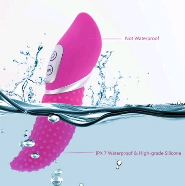 7 Frequency Battery-operated Waterproof Silicone Tounge Vibrator - Abs+ Silicone, Women, Pink Flamingo