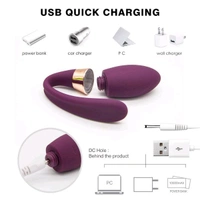 U Shape G-Spot Wireless Vibrator Rechargeable - Silicone, Ripe Plum
