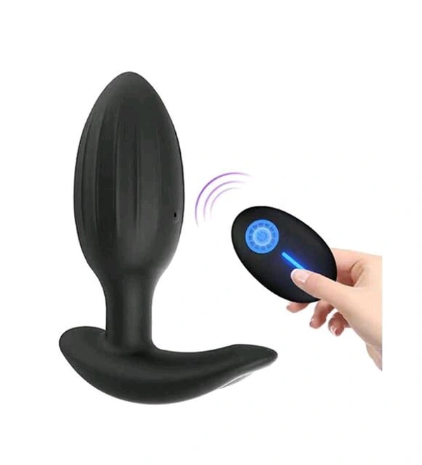 Wireless Remote Control Anal Butt plug - Abs+ Silicone, Black